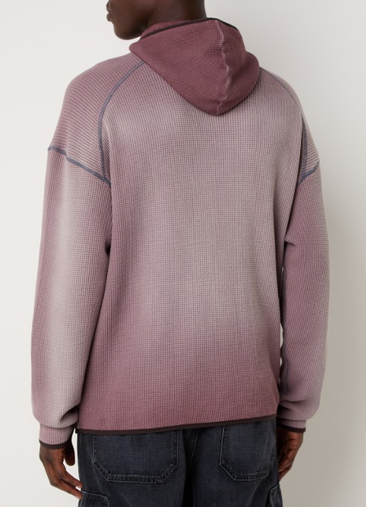 Diesel S-Waf hoodie met ribstructuur en print - achterkant 4 oudroze