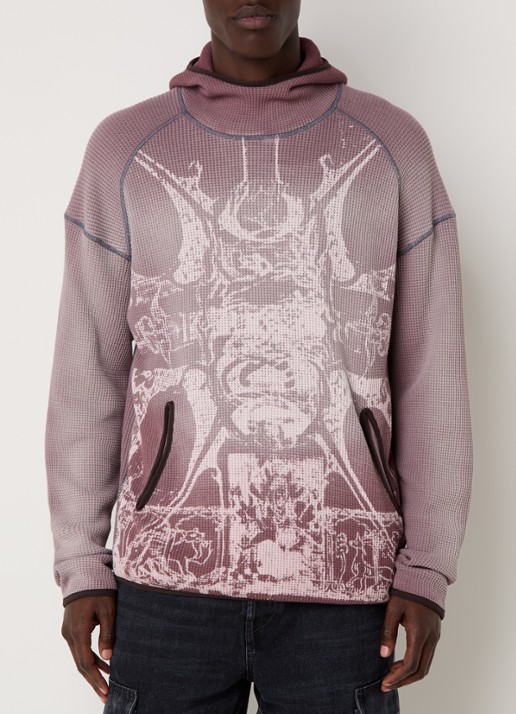 Diesel S-Waf hoodie met ribstructuur en print