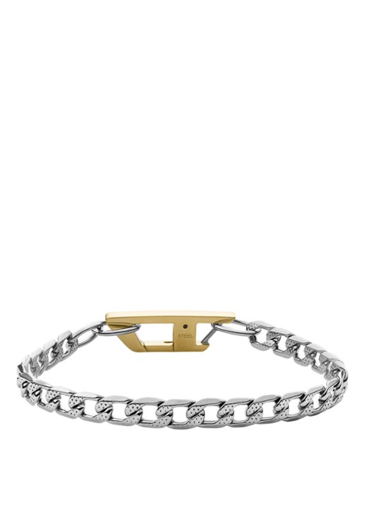 Diesel Schakelarmband tweekleurig DX1338040 - detail zilver