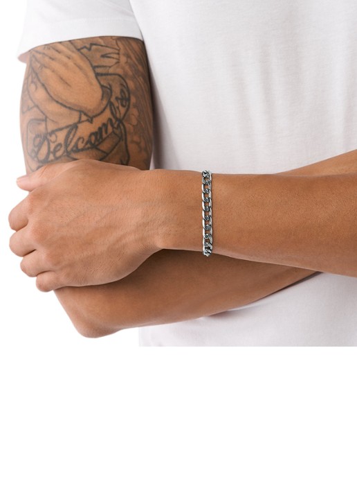 Diesel Schakelarmband tweekleurig DX1338040 - detail 2 zilver