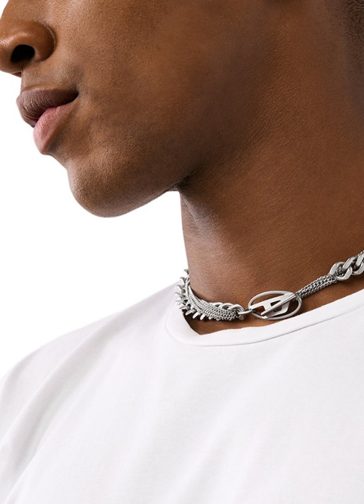 Diesel Schakelketting met logo DX1549040 - detail 5 zilver