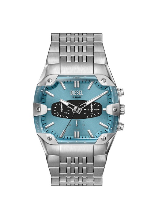 Diesel Spiked Cushion horloge DZ4725 - voorkant 6 zilver