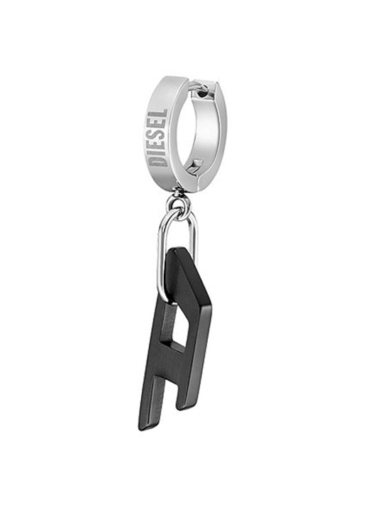 Diesel Steel enkele oorring met logo DX1418931 - detail zilver