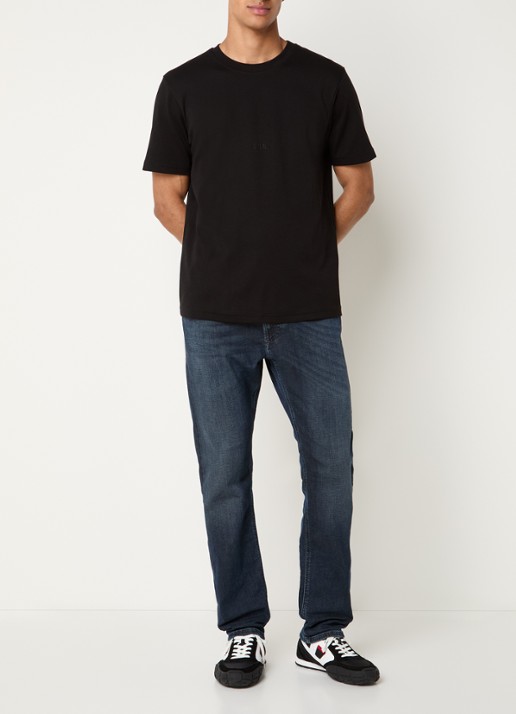 Diesel T-ADJUST-AA2 T-shirt met logo - voorkant 3 zwart