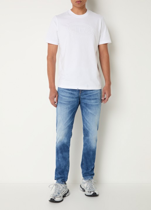Diesel T-Adjust T-shirt met 3D logoprint - voorkant 4 wit