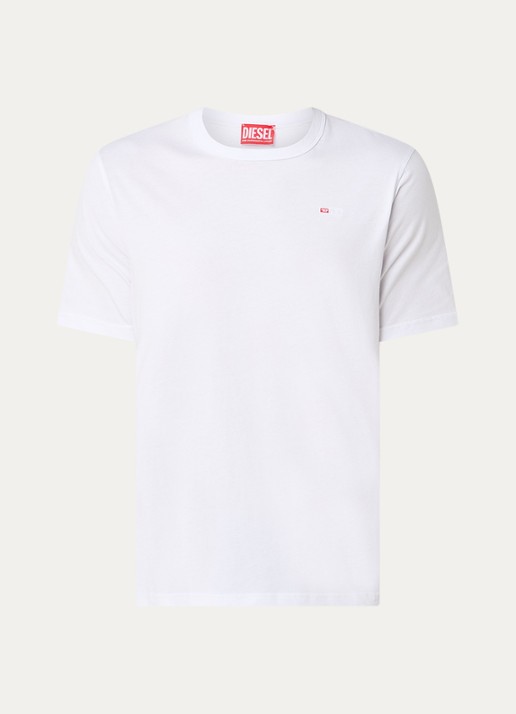 Diesel T-Adjust T-shirt met logoborduring - voorkant wit