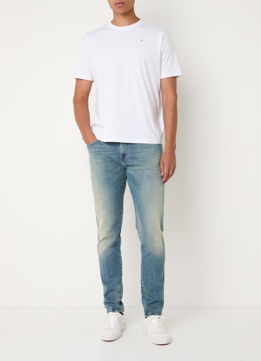 Diesel T-Adjust T-shirt met logoborduring - voorkant 2 wit
