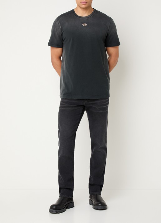 Diesel T-Adjust-T1 T-shirt met logo - voorkant 2 zwart