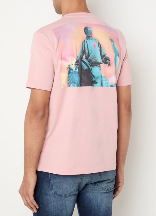 Diesel T-Adjust-V10 T-shirt met logo- en backprint
