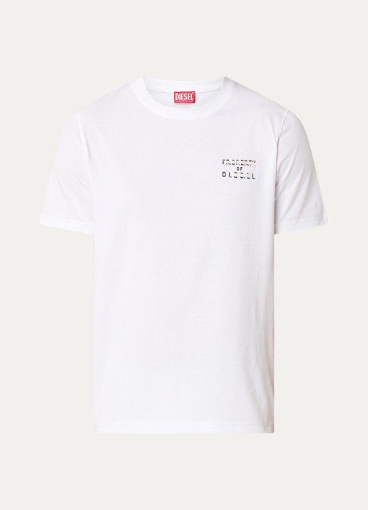 Diesel T-Adjust-V5 T-shirt met print - voorkant 2 wit