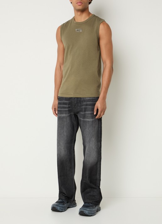 Diesel T-Bisco-Iod tanktop met logo - voorkant 3 bronsgroen