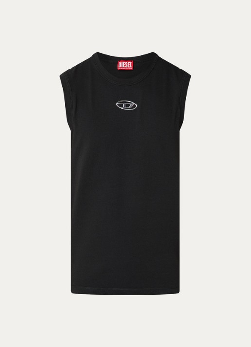 Diesel T-Bisco-Iod tanktop met logo - voorkant 2 zwart