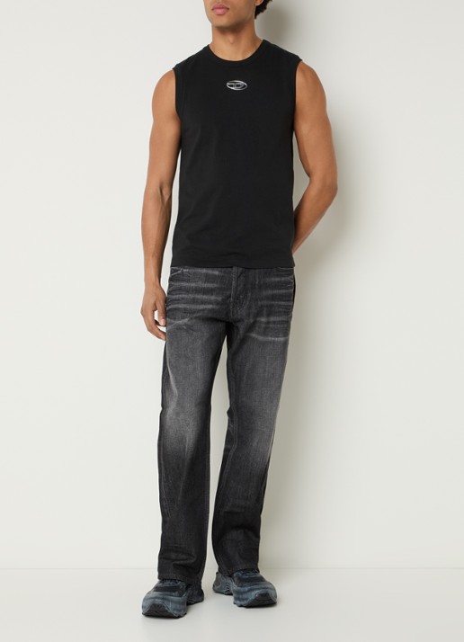Diesel T-Bisco-Iod tanktop met logo - voorkant 3 zwart