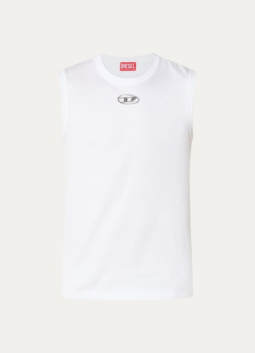 Diesel T-Bisco-Od tanktop met logo - voorkant 2 wit
