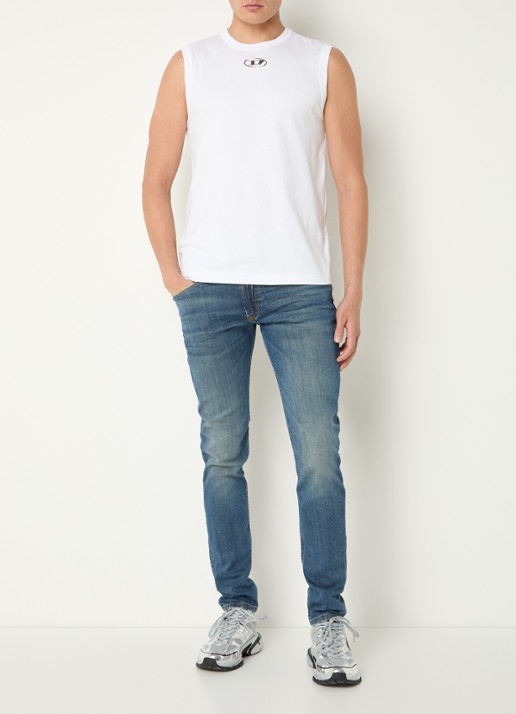 Diesel T-Bisco-Od tanktop met logo - voorkant 3 wit