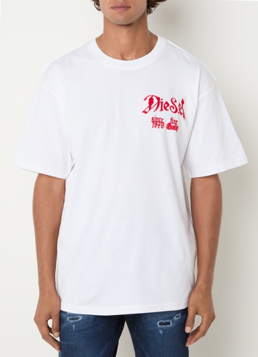 Diesel T-Box-Aa2 T-shirt met logo- en backprint - achterkant 4 wit
