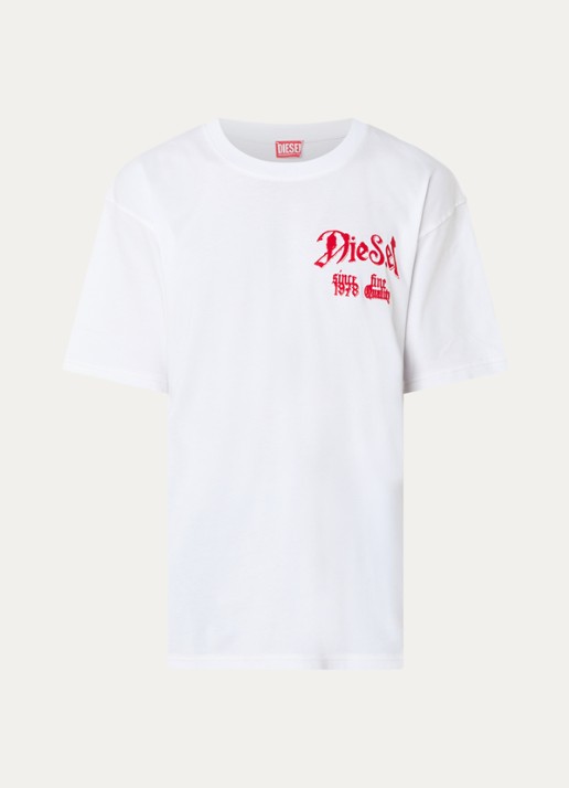 Diesel T-Box-Aa2 T-shirt met logo- en backprint - voorkant wit