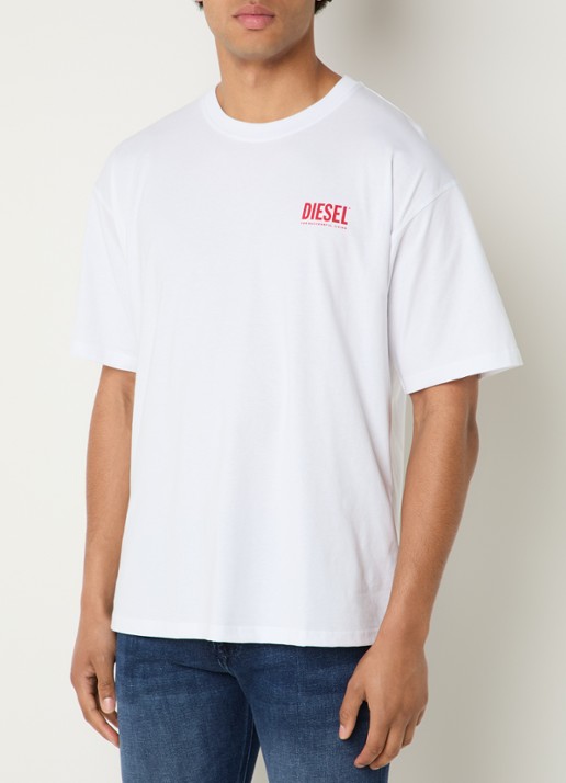 Diesel T-Box-Bisk T-shirt met logo- en backprint - achterkant wit