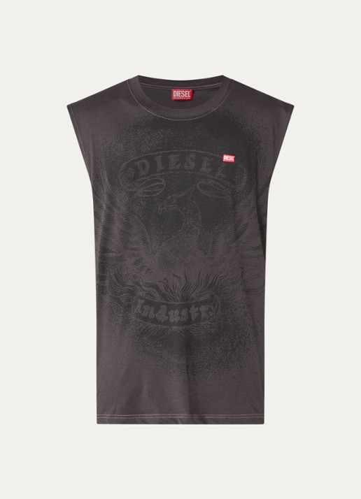 Diesel T-Box-SL-Notch tanktop met print - voorkant 2 middengrijs