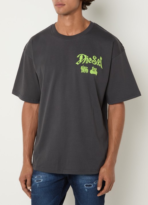 Diesel T-Boxt-AA2 T-shirt met logo- en backprint - achterkant 2 donkergrijs