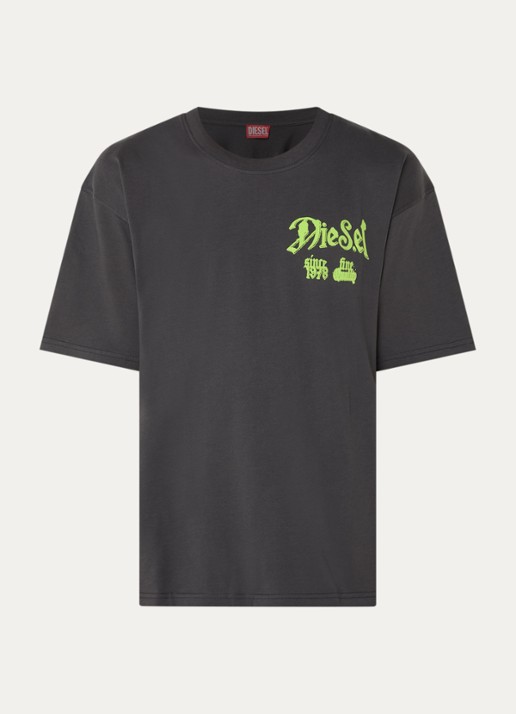 Diesel T-Boxt-AA2 T-shirt met logo- en backprint - voorkant 3 donkergrijs