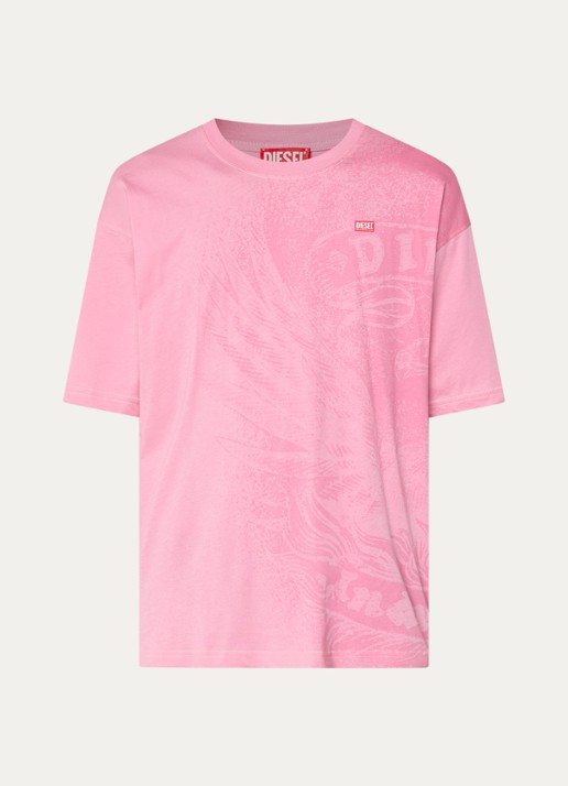Diesel T-BOXT-AA3 T-shirt met print - voorkant roze