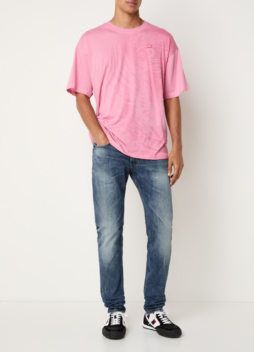 Diesel T-BOXT-AA3 T-shirt met print - voorkant 2 roze