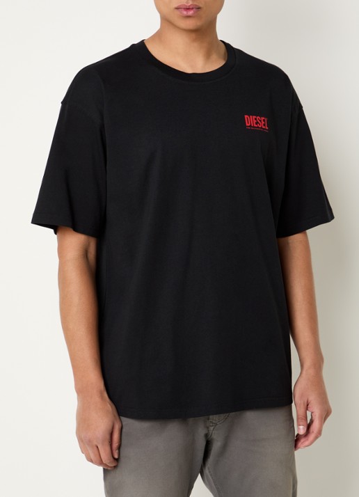 Diesel T-Boxt-Bisk T-shirt met logo- en backprint - achterkant 4 zwart