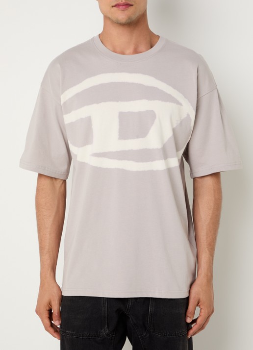 Diesel T-Boxt-Bleach T-shirt met logoprint