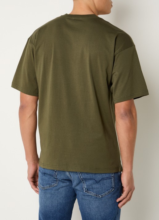 Diesel T-Boxt-Bleach T-shirt met logoprint - achterkant groen