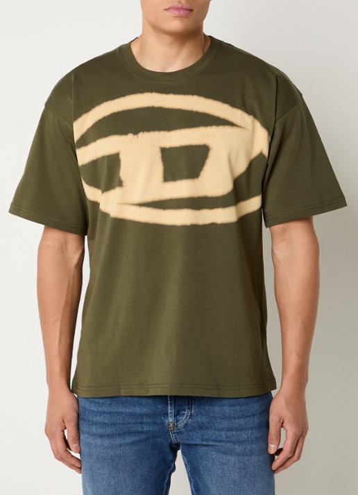 Diesel T-Boxt-Bleach T-shirt met logoprint