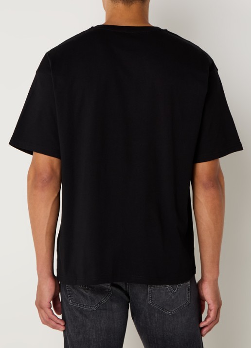 Diesel T-Boxt-D T-shirt met logoborduring - achterkant 4 zwart