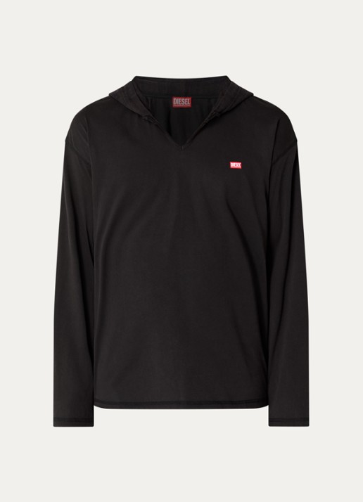 Diesel T-Boxt hoodie met logo - voorkant 4 zwart