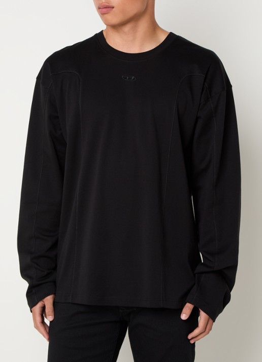 Diesel T-Boxt longsleeve met logoborduring