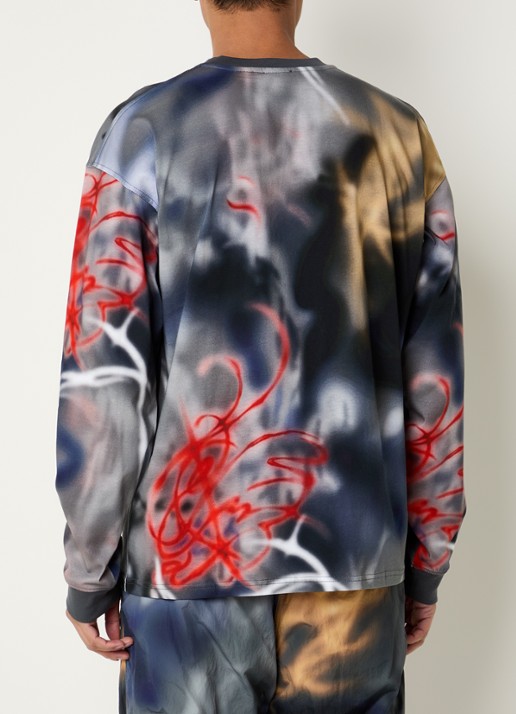 Diesel T-Boxt-Ls-V4 longsleeve met print en logo - achterkant antraciet