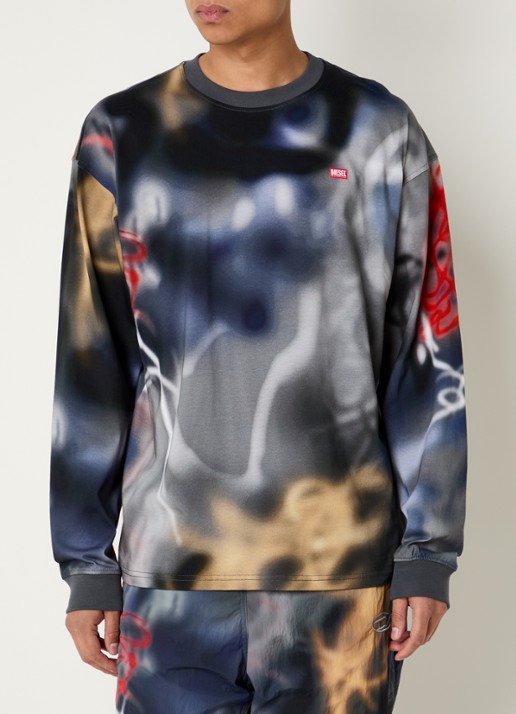 Diesel T-Boxt-Ls-V4 longsleeve met print en logo
