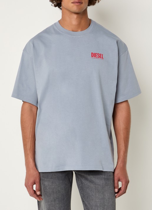Diesel T-boxt T-shirt met logoprint - achterkant grijs