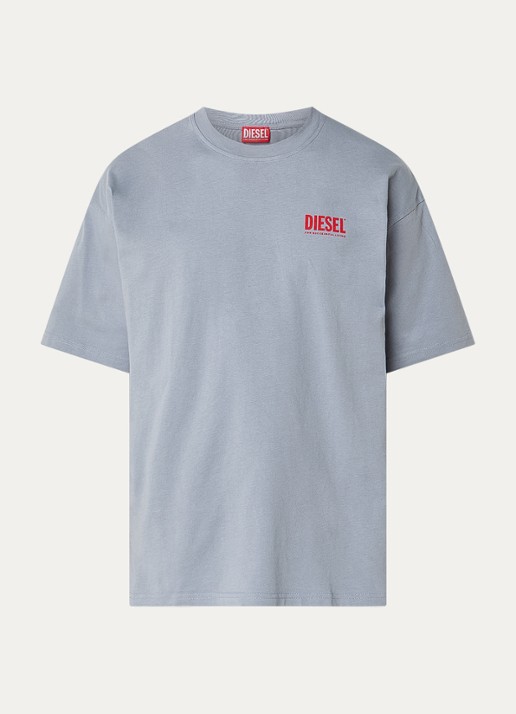 Diesel T-boxt T-shirt met logoprint - voorkant 3 grijs