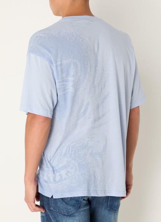 Diesel T-Boxt T-shirt met print - achterkant 2 blauwgrijs