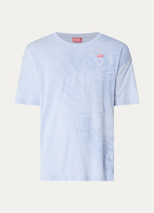Diesel T-Boxt T-shirt met print - voorkant 3 blauwgrijs