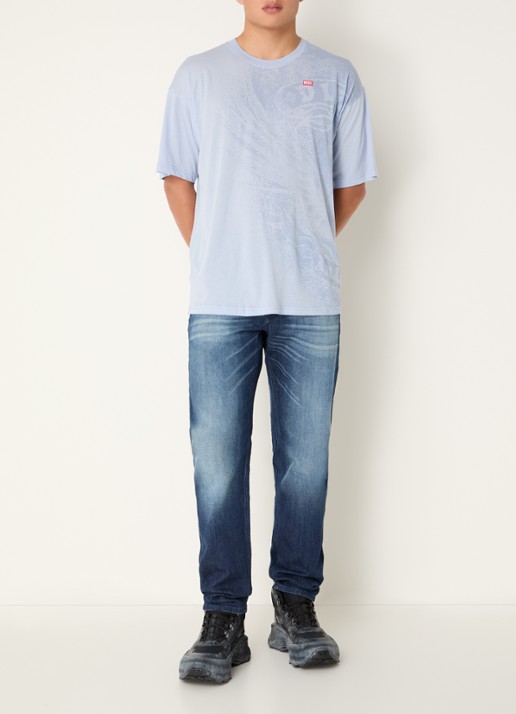 Diesel T-Boxt T-shirt met print - voorkant 4 blauwgrijs