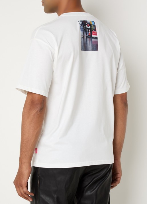 Diesel T-Boxt-T3 T-shirt met front- en backprint - achterkant 3 gebroken wit