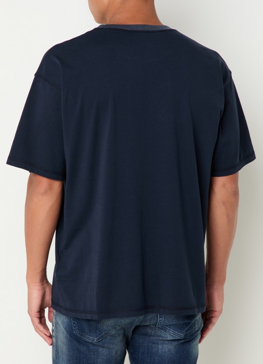 Diesel T-Boxt-T5 T-shirt met logoprint  - achterkant 3 donkerblauw