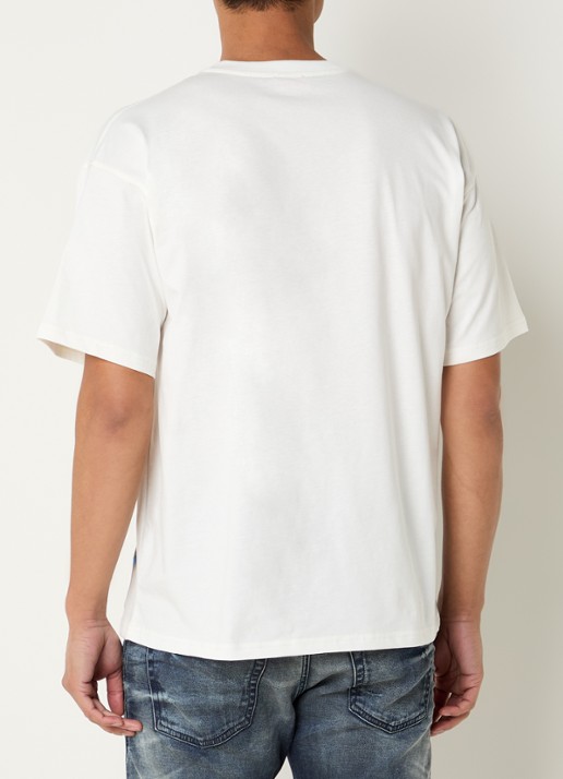 Diesel T-Boxt-V13 T-shirt met print en logo - achterkant 2 gebroken wit