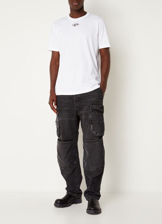 Diesel T-Just-Od T-shirt met logo - voorkant 2 wit