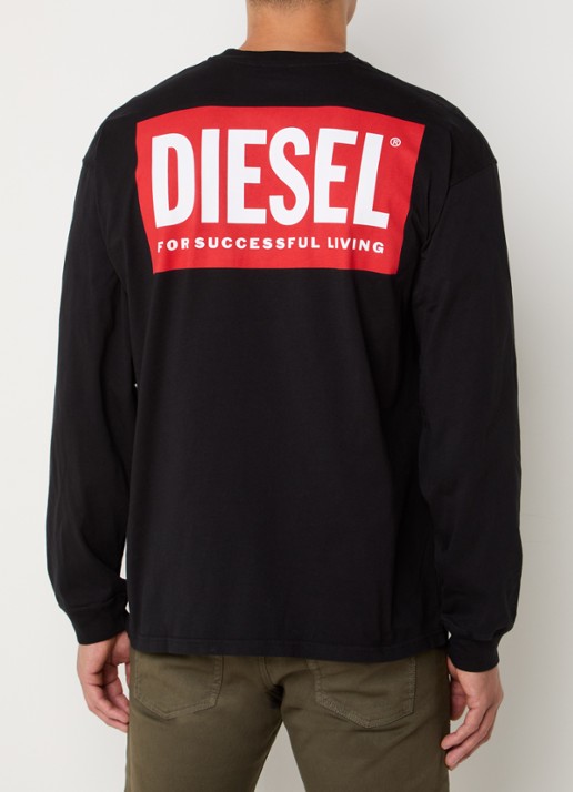Diesel T-Madjust-Ls longsleeve met logo - achterkant zwart