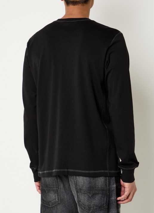 Diesel T-Madjust-Ls-Tr longsleeve met logo - achterkant 4 zwart