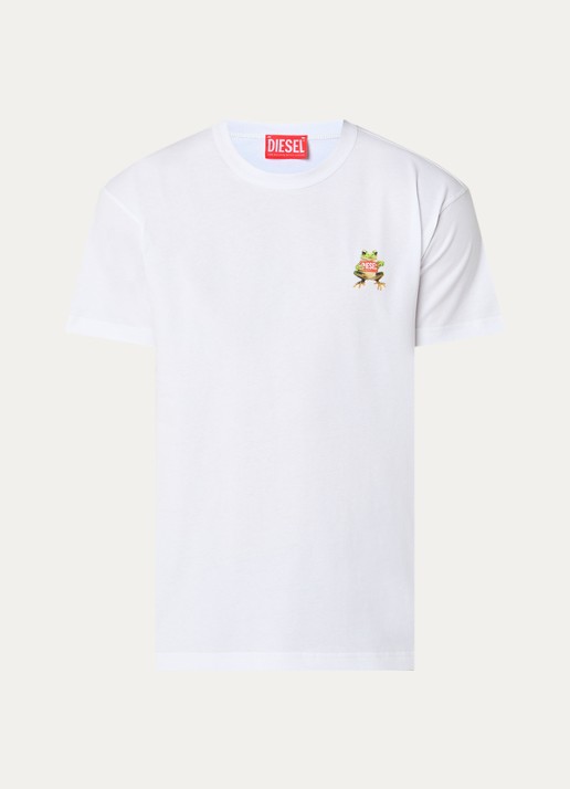 Diesel T-Norm-Frog T-shirt met logo - voorkant wit