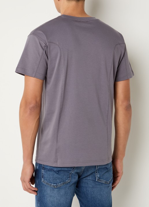 Diesel T-Norm-Int T-shirt met logoborduring - achterkant 2 taupe