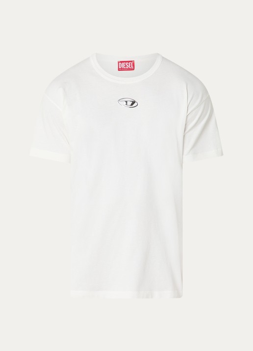 Diesel T-Norm-Iod T-shirt met logo - voorkant 2 wit